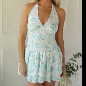 Floral Halter Mini Dress